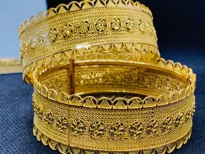 Gold casting bangles set 004
